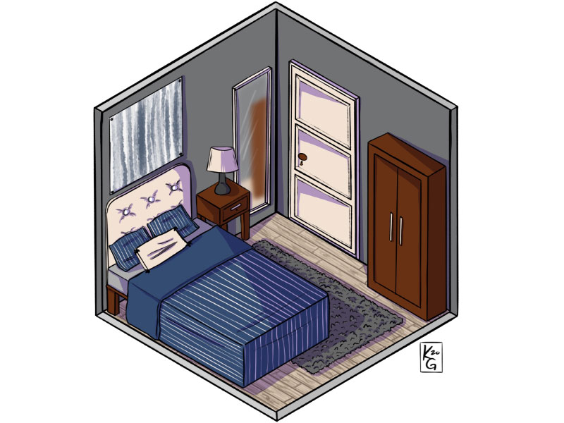 isometric bedroom